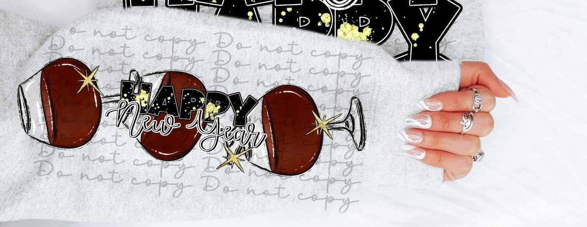 Happy New Year Stacked SLEEVE ONLY 10237 DTF TRANSFER