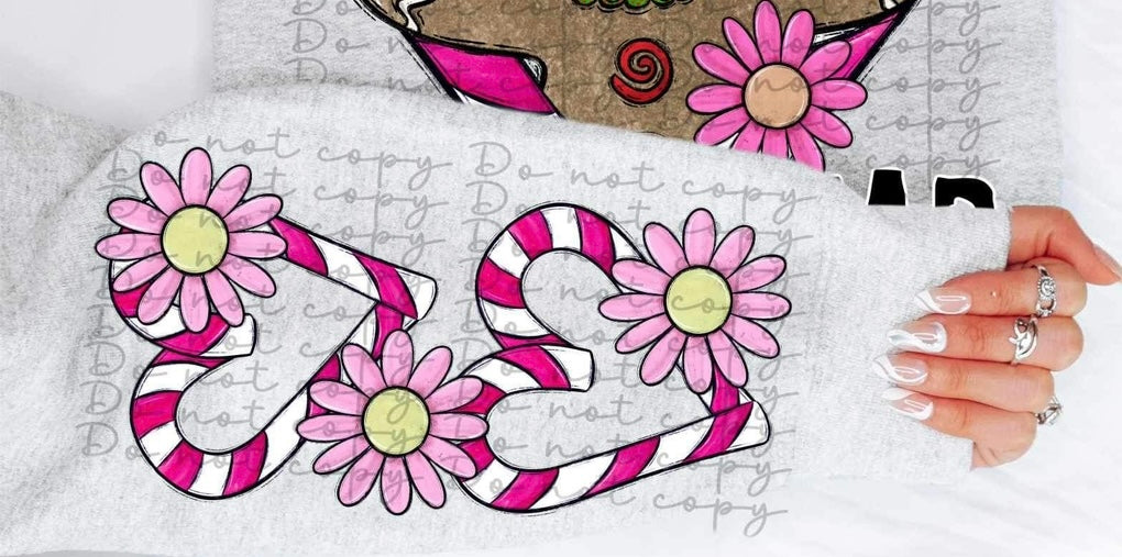 Candy cane gingerbread SLEEVE ONLY 10230 DTF TRANSFER