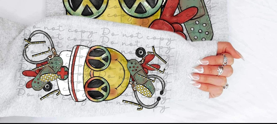 Jolly nurse groovy bug SLEEVE ONLY 10243 DTF TRANSFER