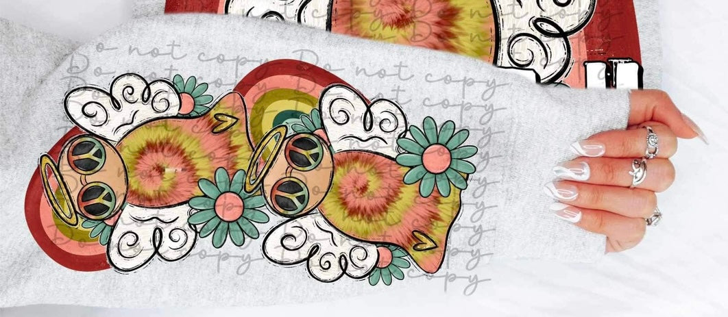 Peace on earth (hippie angel) SLEEVE ONLY 10241 DTF TRANSFER