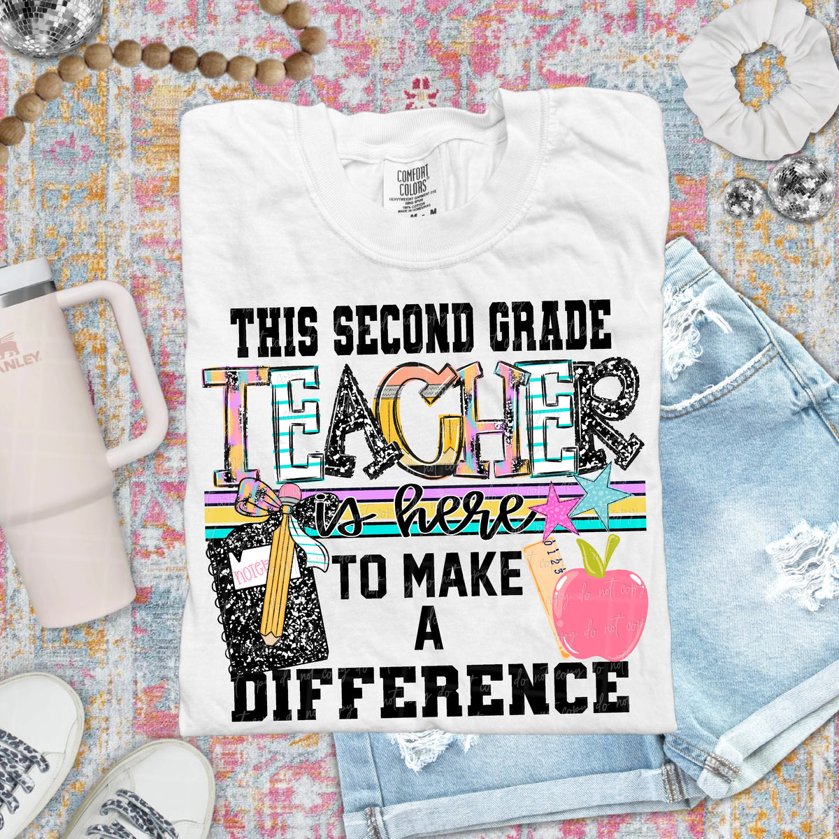 Second grade teacher here to make a difference (Virgo) DTF Transfer