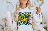 Cozy vibes groovy smiley 10271 DTF TRANSFER