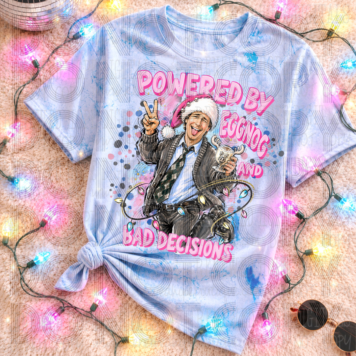 Powered by eggnog and bad decisions (Renewed) DTF Transfer