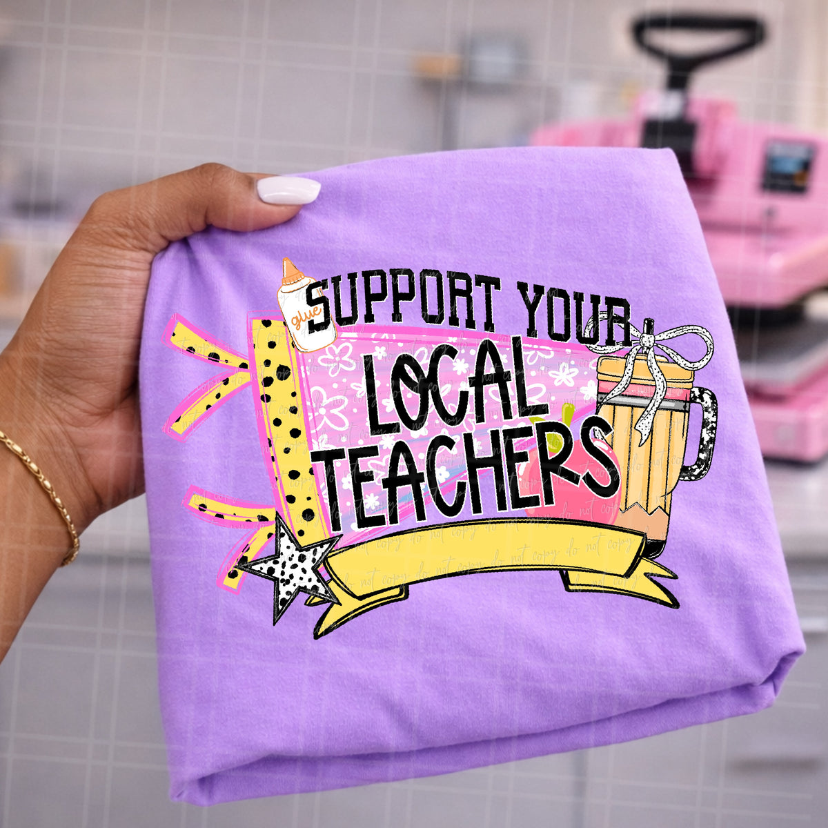 Support your local teacher flag (Virgo) DTF Transfer