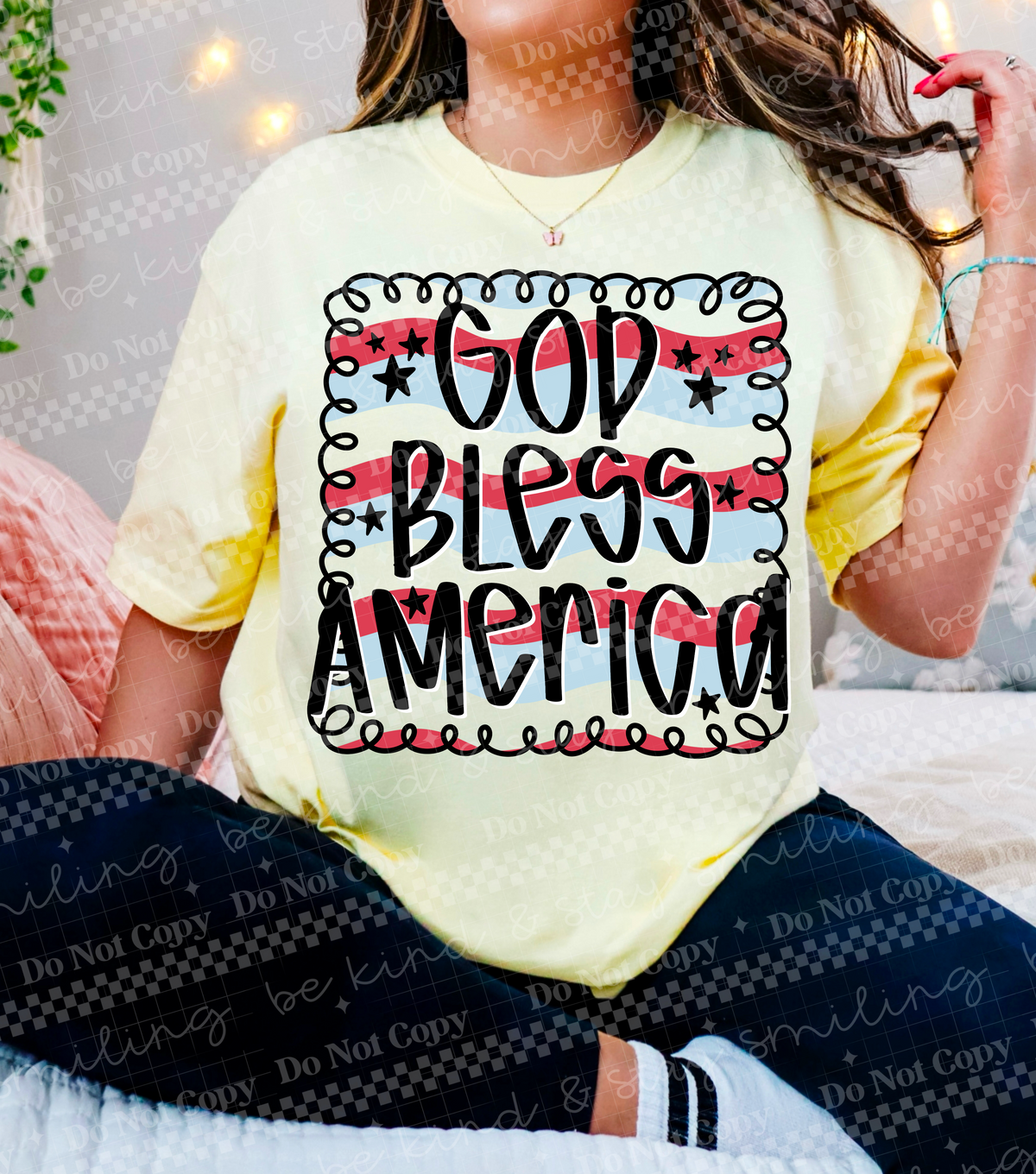 God bless America swirly frame (CMLD) DTF Transfer