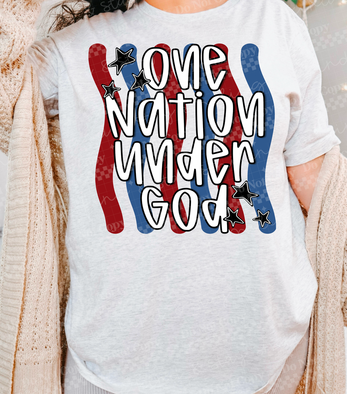 One nation under God swiggly lines (CMLD) DTF Transfer
