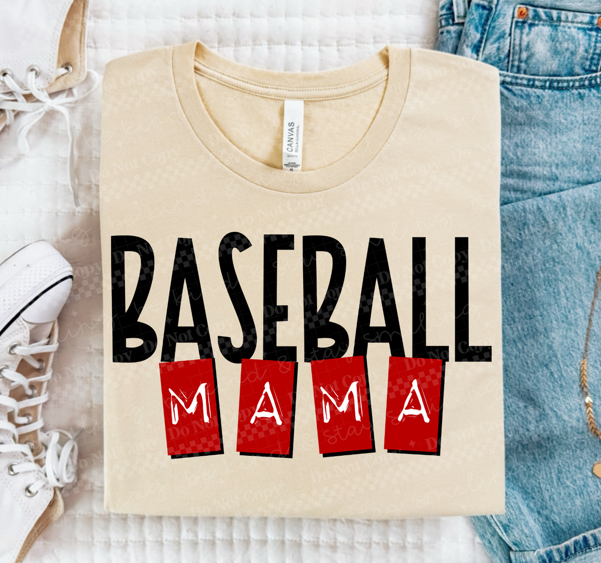 Baseball mama blocks (CMLD) DTF Transfer