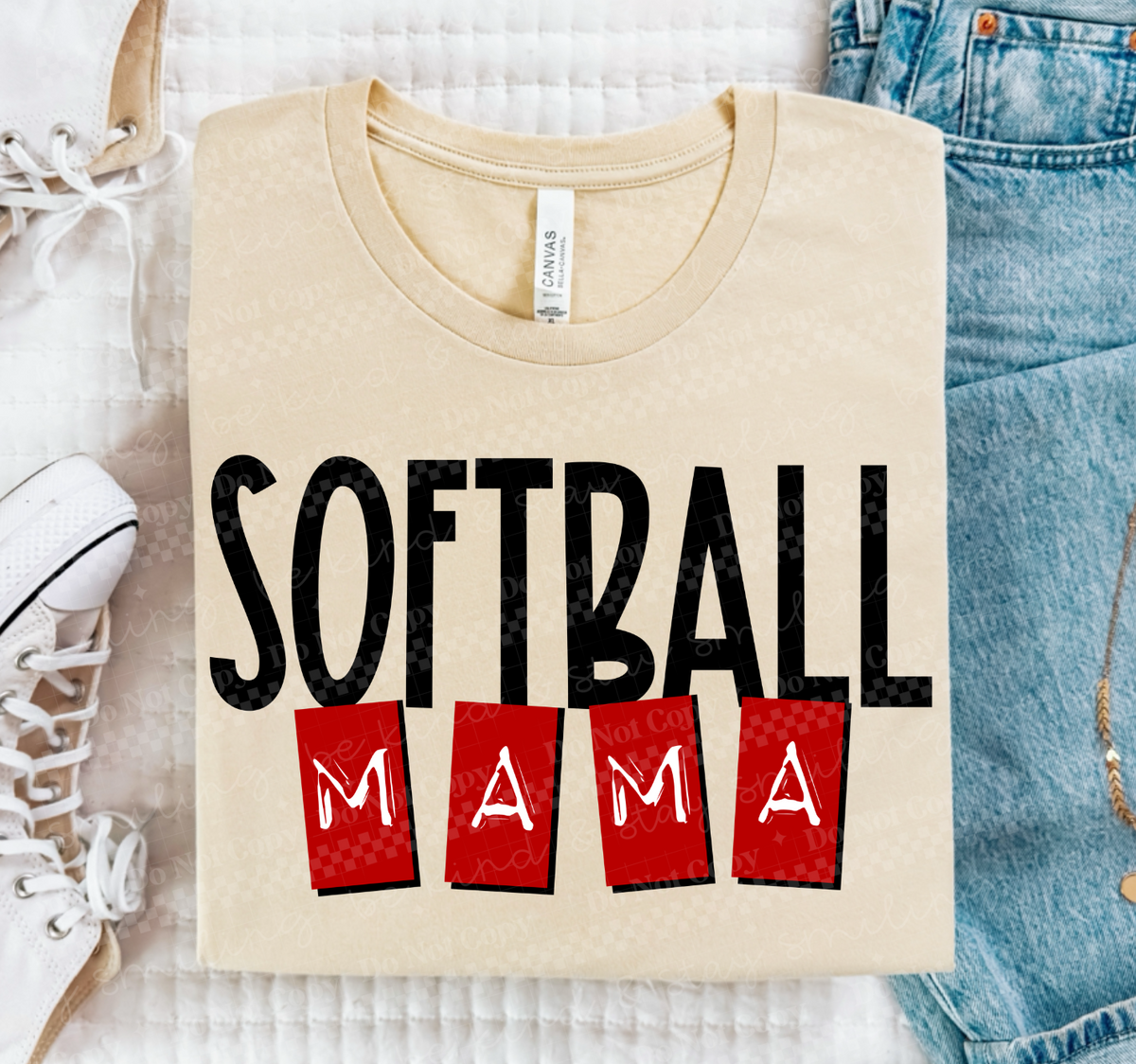 Softball mama blocks (CMLD) DTF Transfer