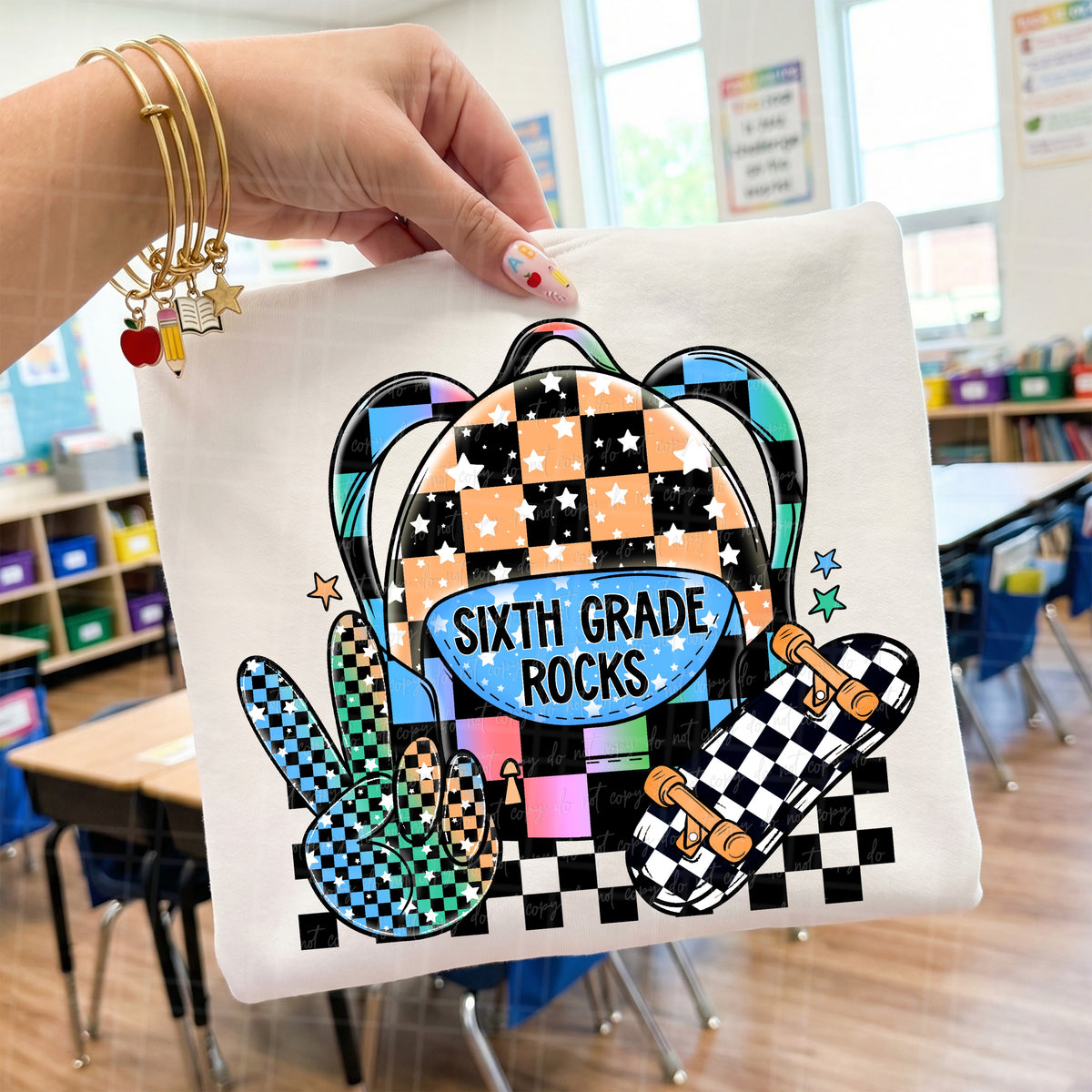 Sixth grade rocks backpack (Virgo) DTF Transfer