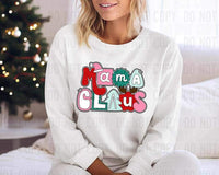 Mama claus bubble/character letters  10303 DTF TRANSFER