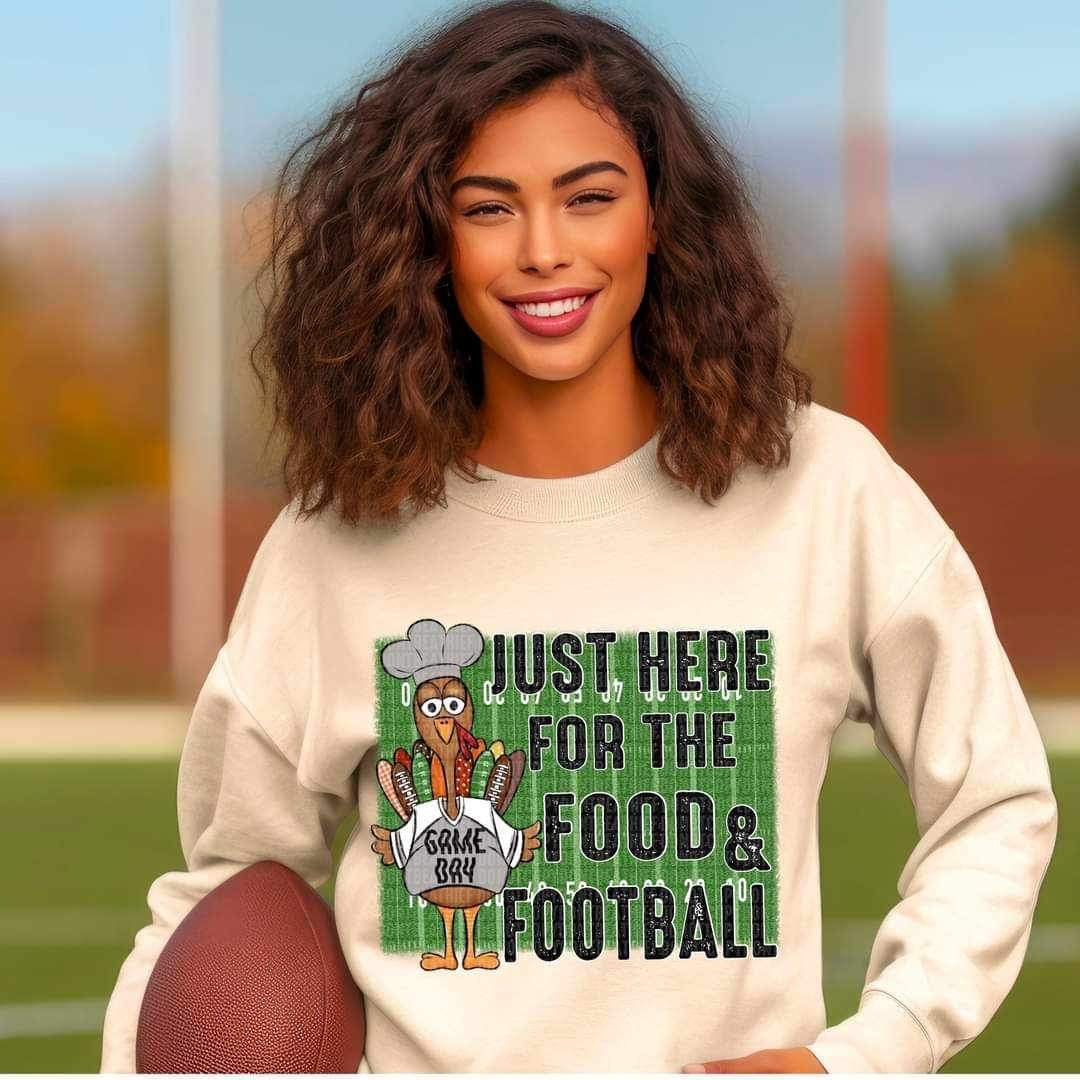 Just here for the food and football (gameday turkey) 10314 DTF TRANSFER