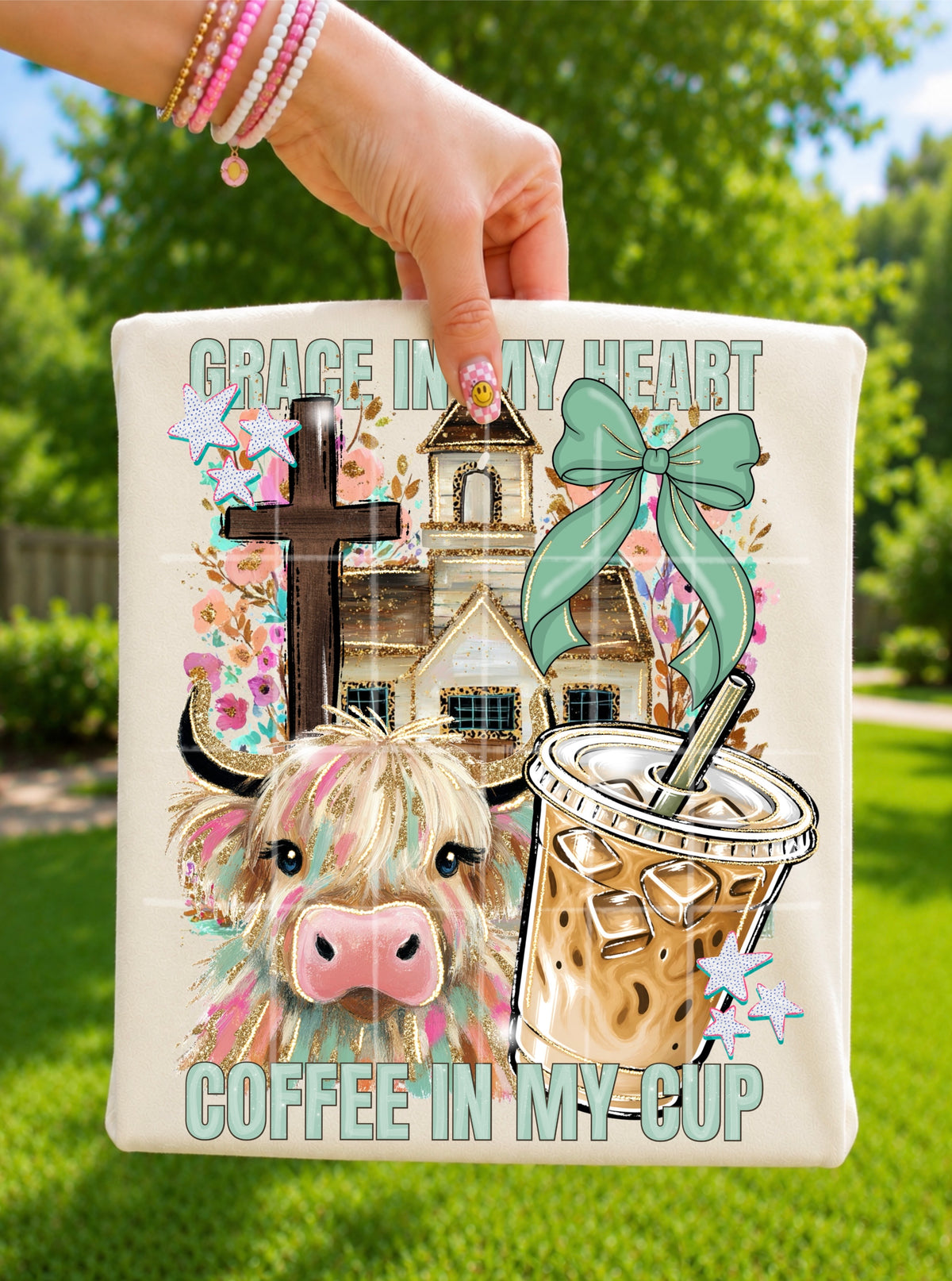 Grace in my heart coffee in my cup (TDC) DTF Transfer