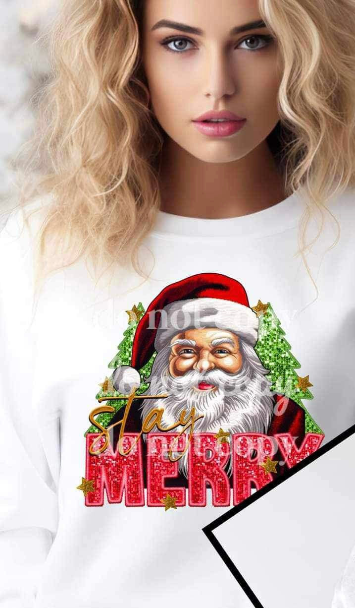 Stay Merry santa sequin 10315 DTF TRANSFER