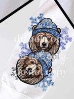 Freezin season bear sequin SLEEVE ONLY 10322 DTF TRANSFER