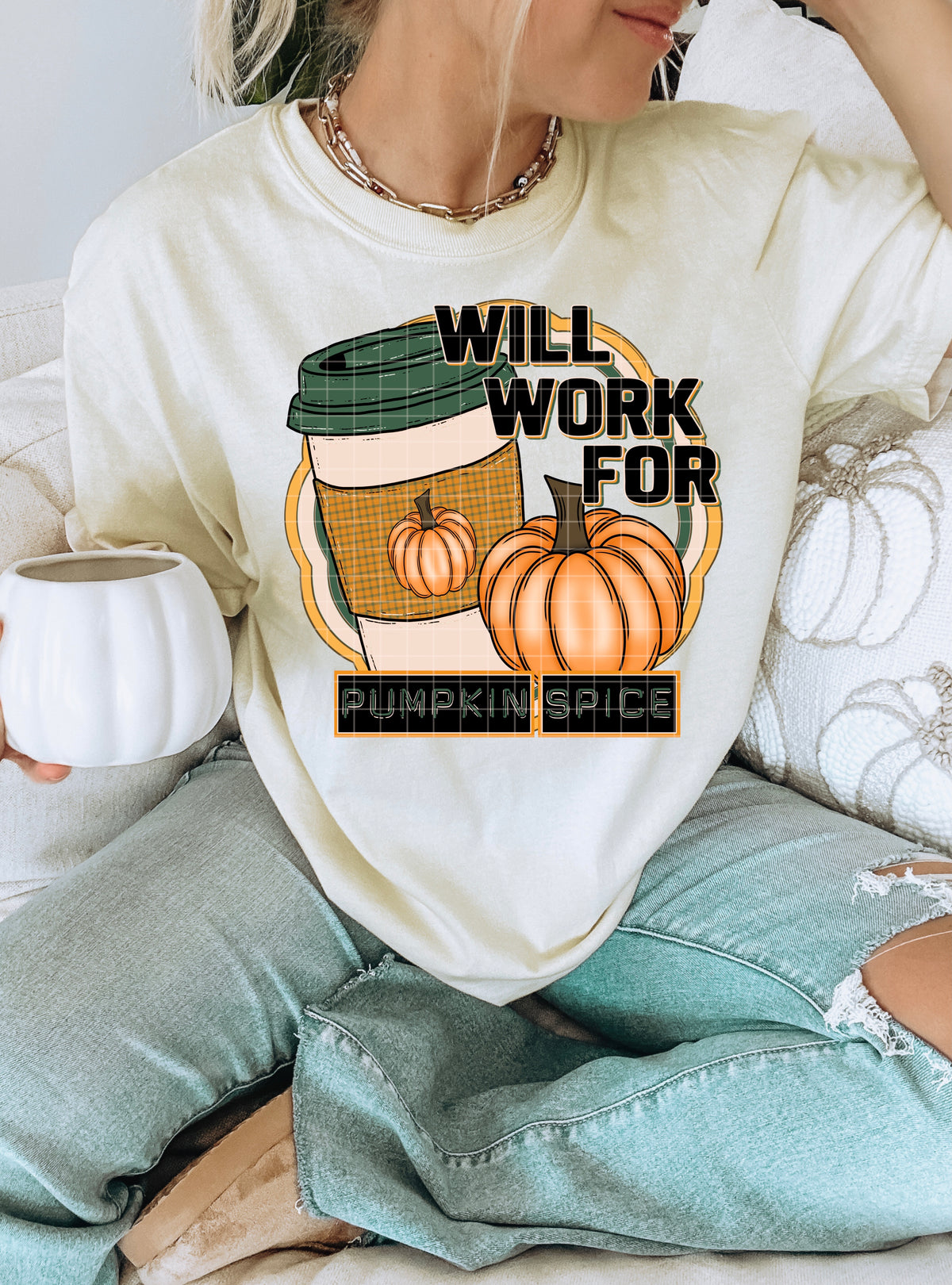 Will work for pumpkin spice (DD) DTF Transfer