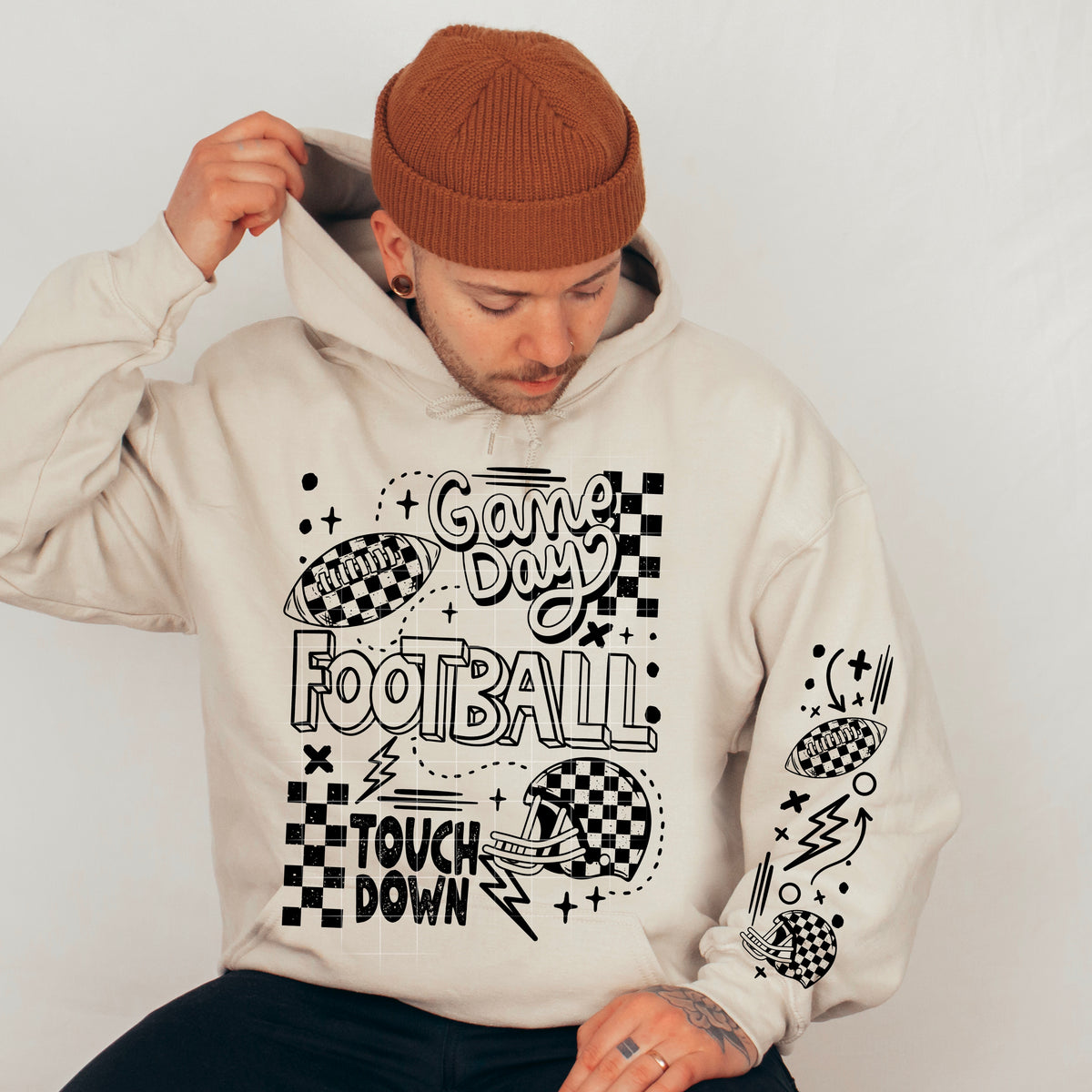 Football cluster BLACK sleeve (CSC) 109347 DTF transfer