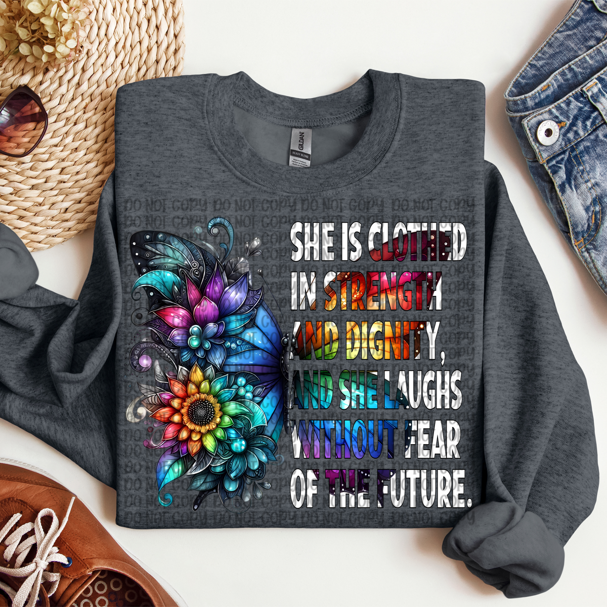 Clothed in strength and dignity butterfly (VP) 102960 DTF transfer