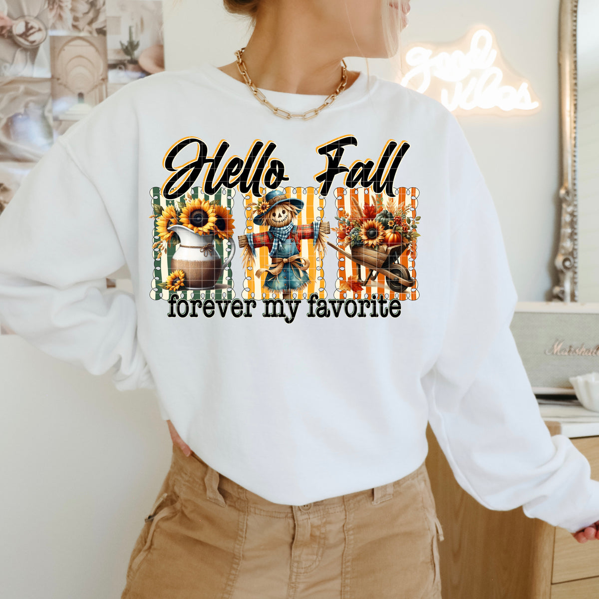 Hello fall forever my favorite (DD) DTF Transfer