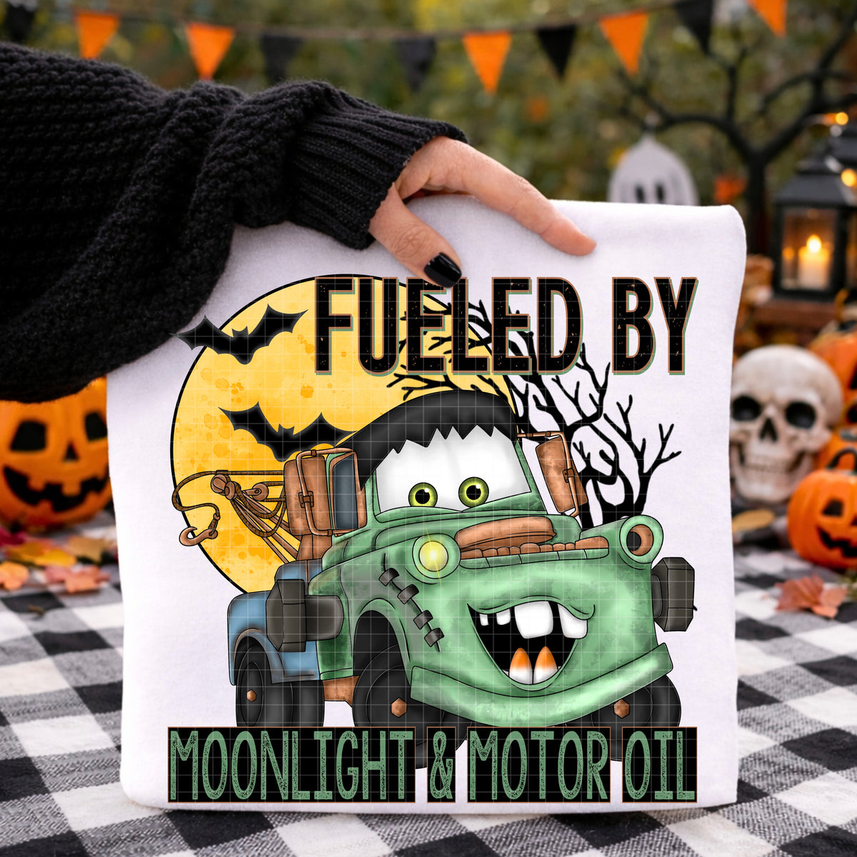 Fueled by moonlight & motor oil (DD) DTF Transfer