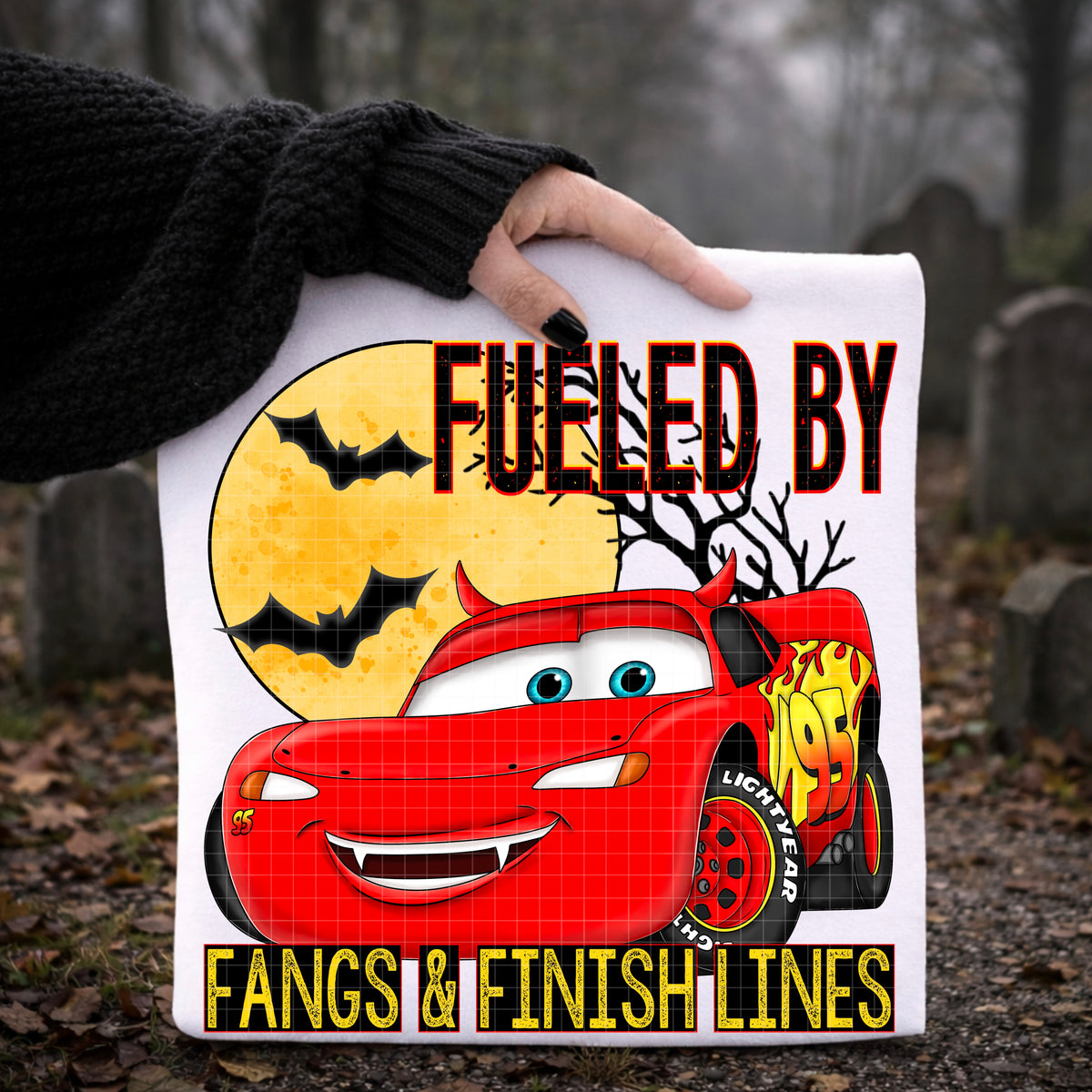 Fueled by fangs & finish lines (DD) DTF Transfer