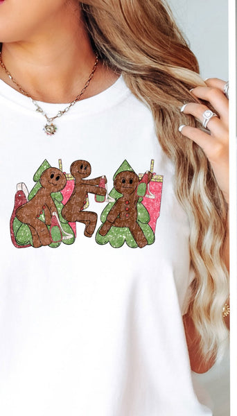 Sequin gingerbread and trees CHOOSE SIZE (VIRGO) 34800 DTF transfer