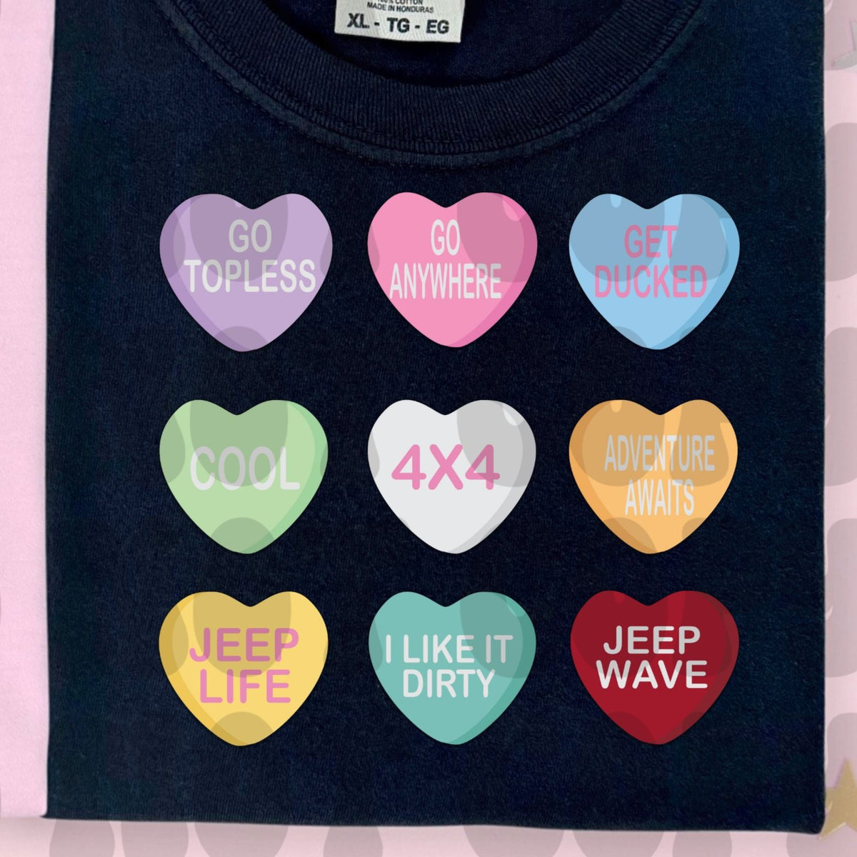 Jeep Conversation Hearts (Starlight) DTF transfer