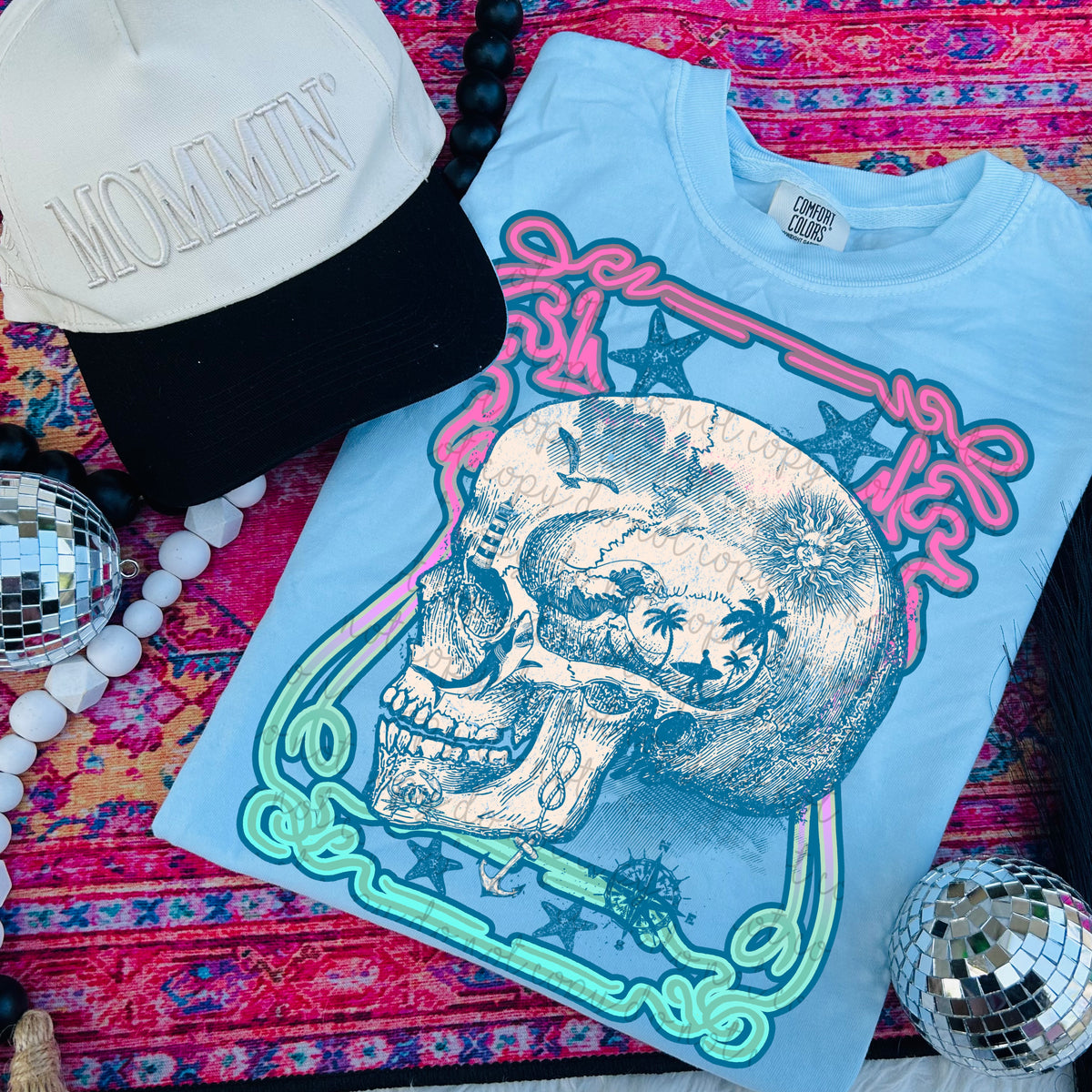 Skull Tie Dye Frame (MMD) DTF transfer