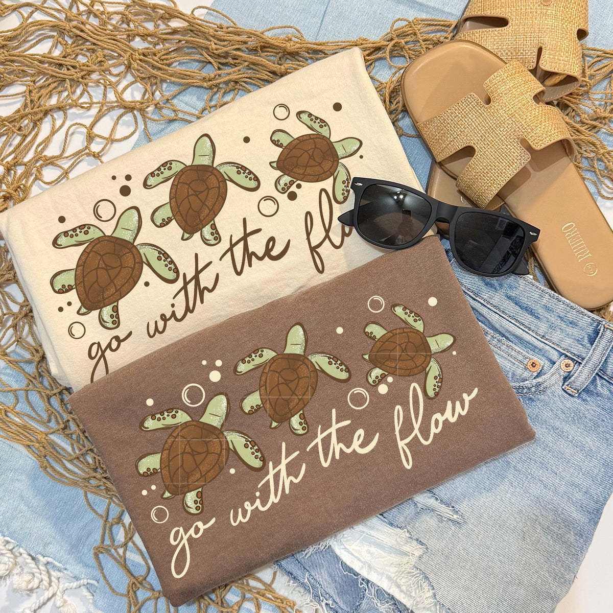 Go with the flow turtles (CSC) DTF Transfer