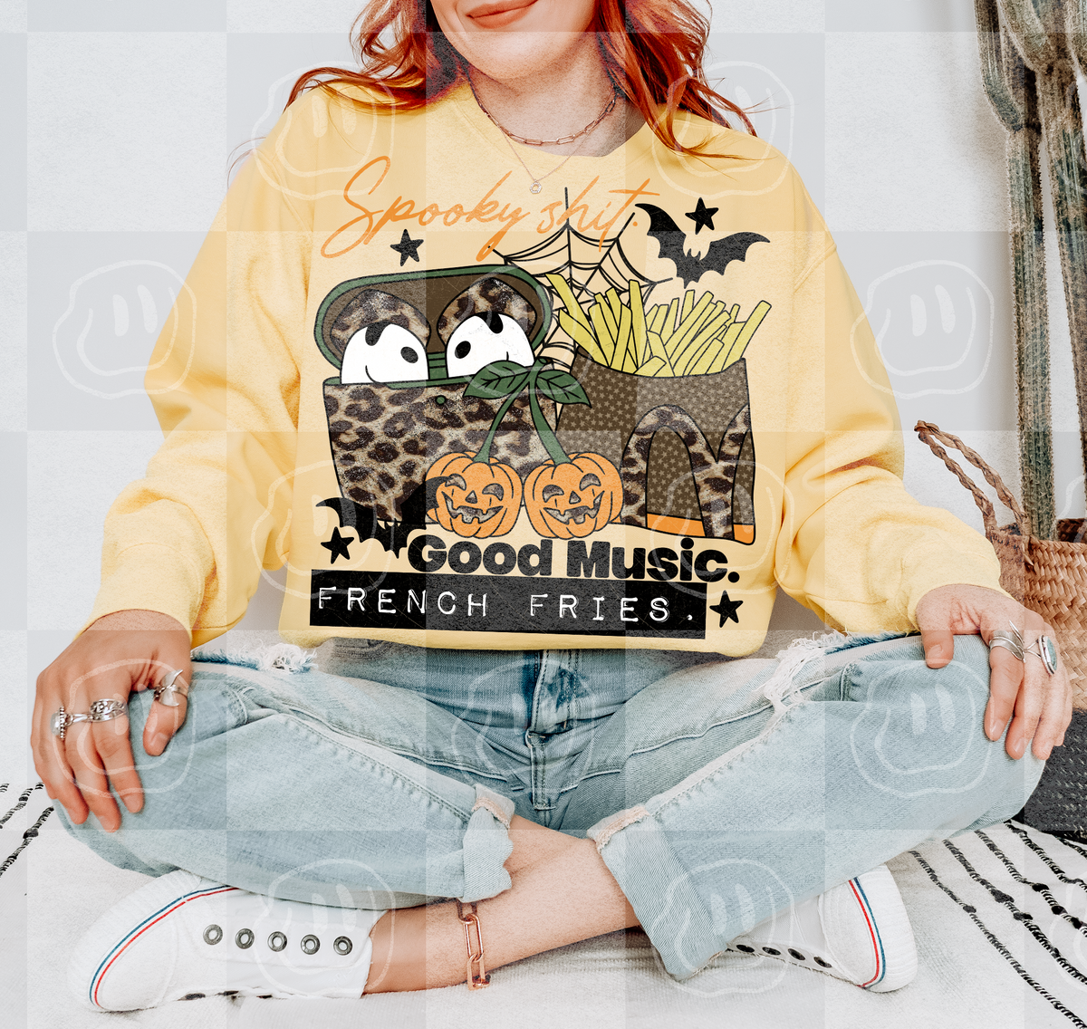 Spooky shit, good music, and French fries  (unhinged) DTF Transfer