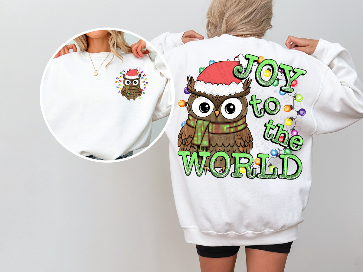 Joy to the world owl exclusive FRONT ONLY 60810 DTF transfer