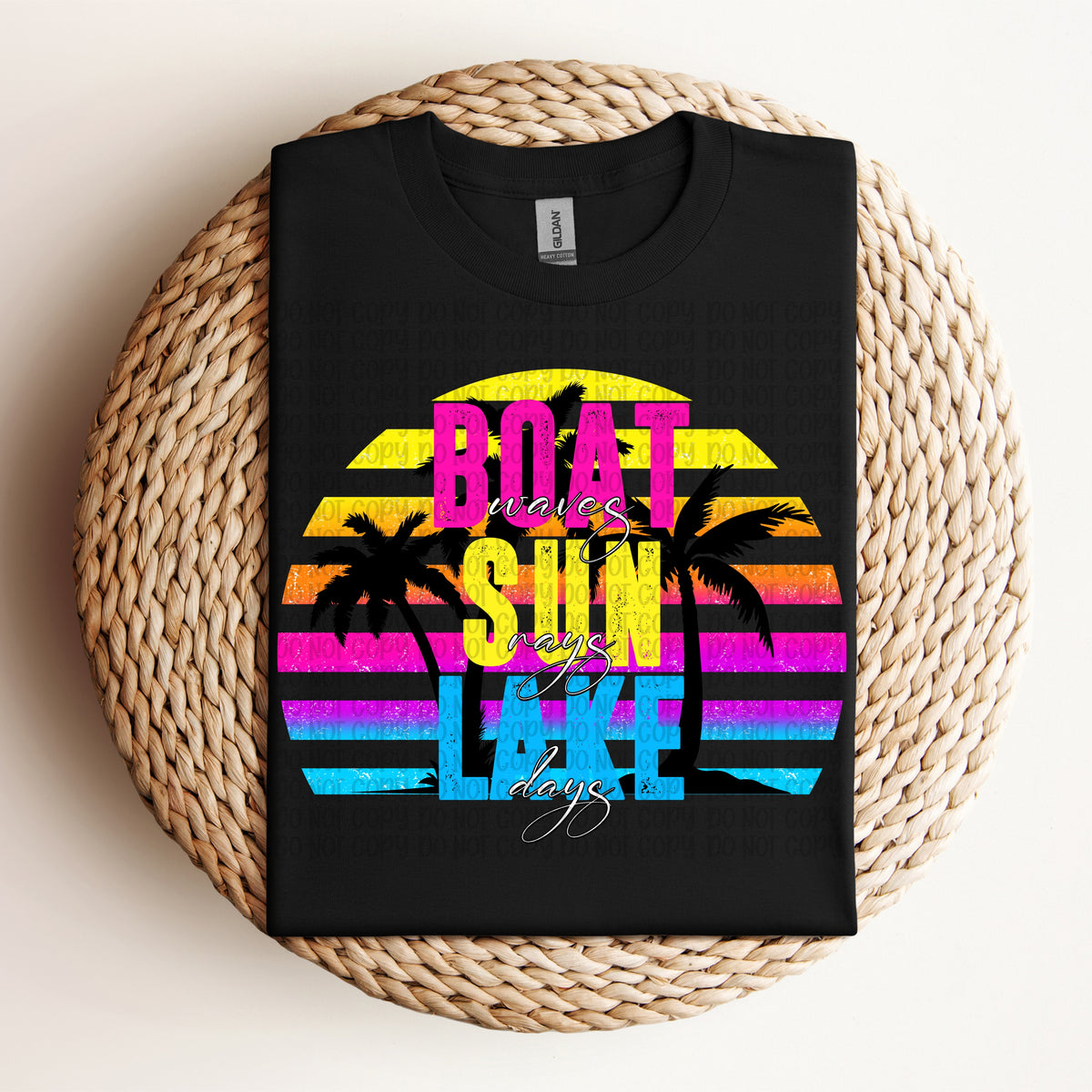 Boat waves sun rays lake days (VP) 102922 DTF transfer