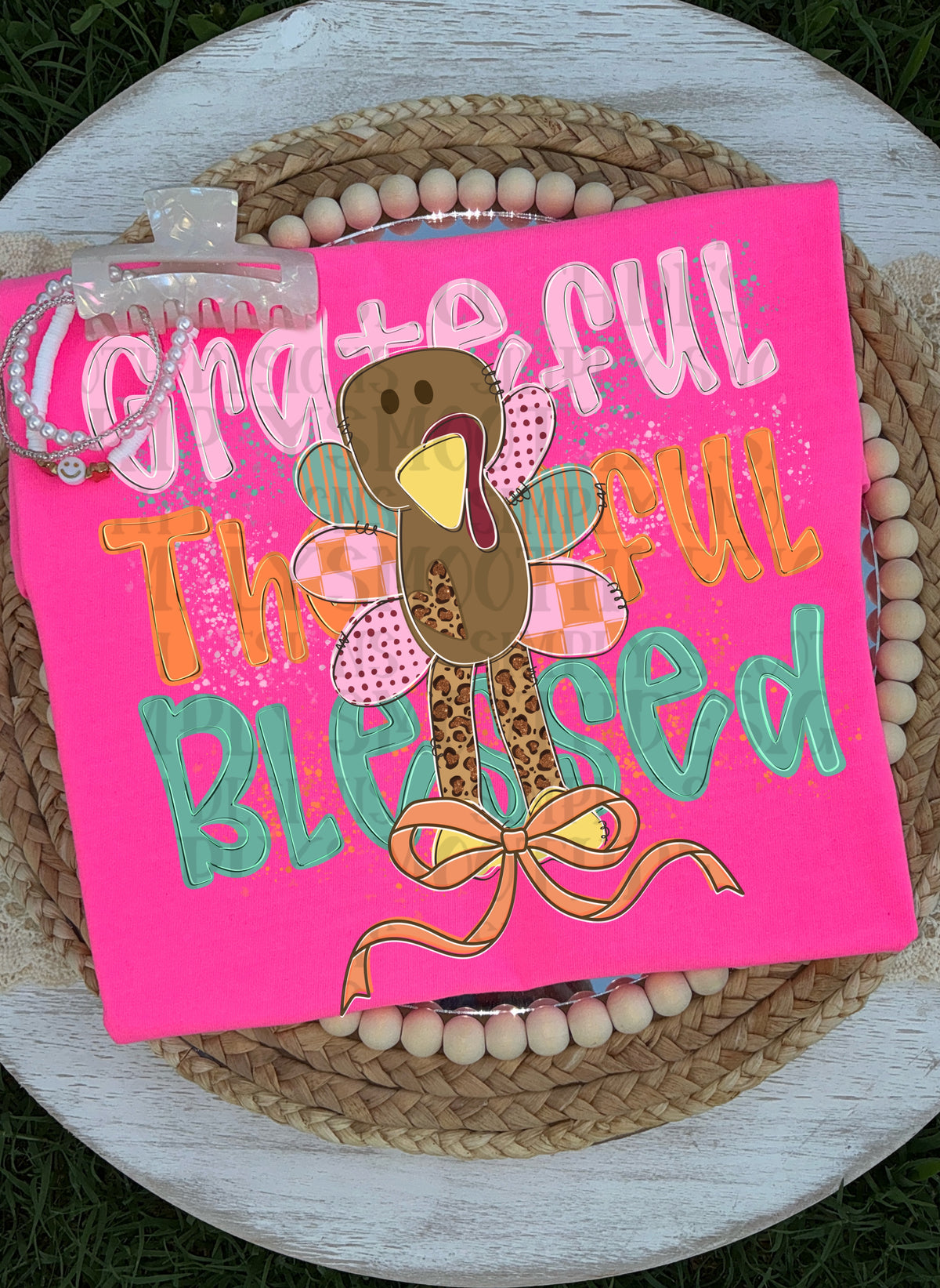 Grateful thankful blessed turkey (SDD) DTF Transfer