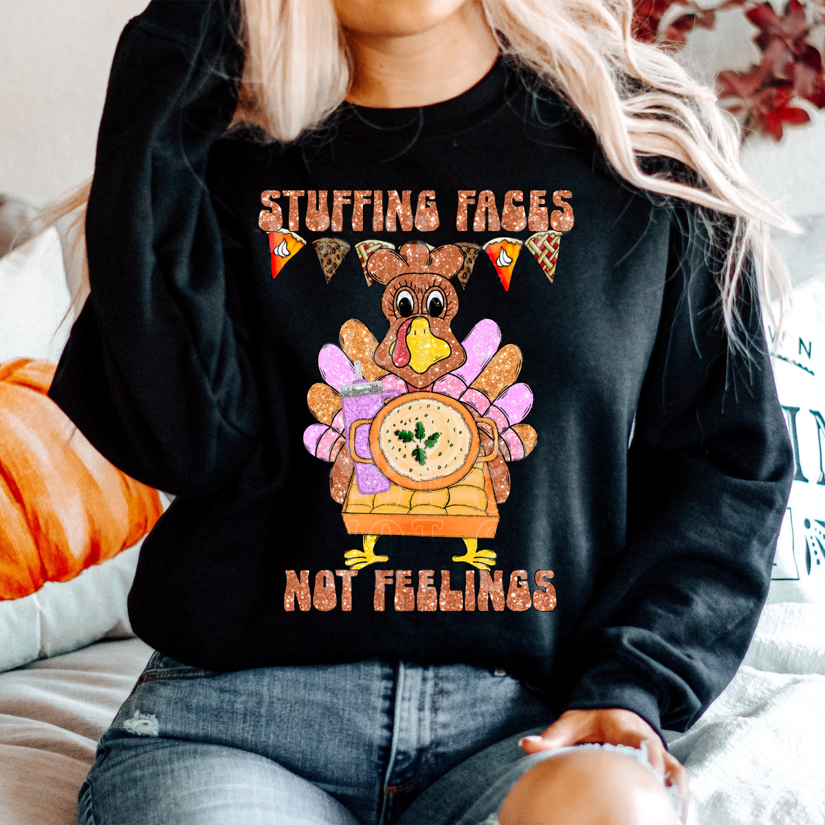 Stuffing faces not feelings (VIRGO) 34594 DTF transfer