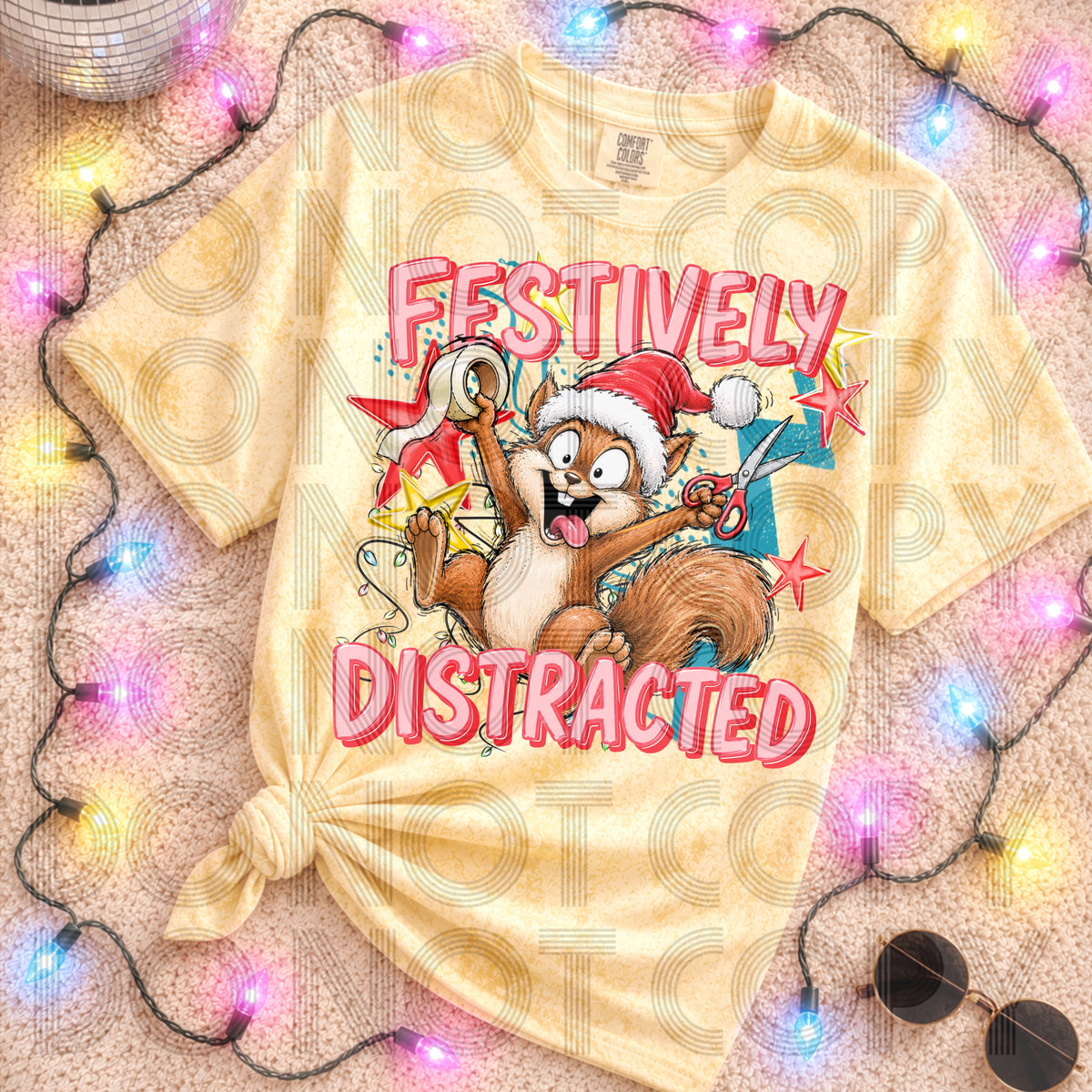 Festively distracted (Renewed) DTF Transfer