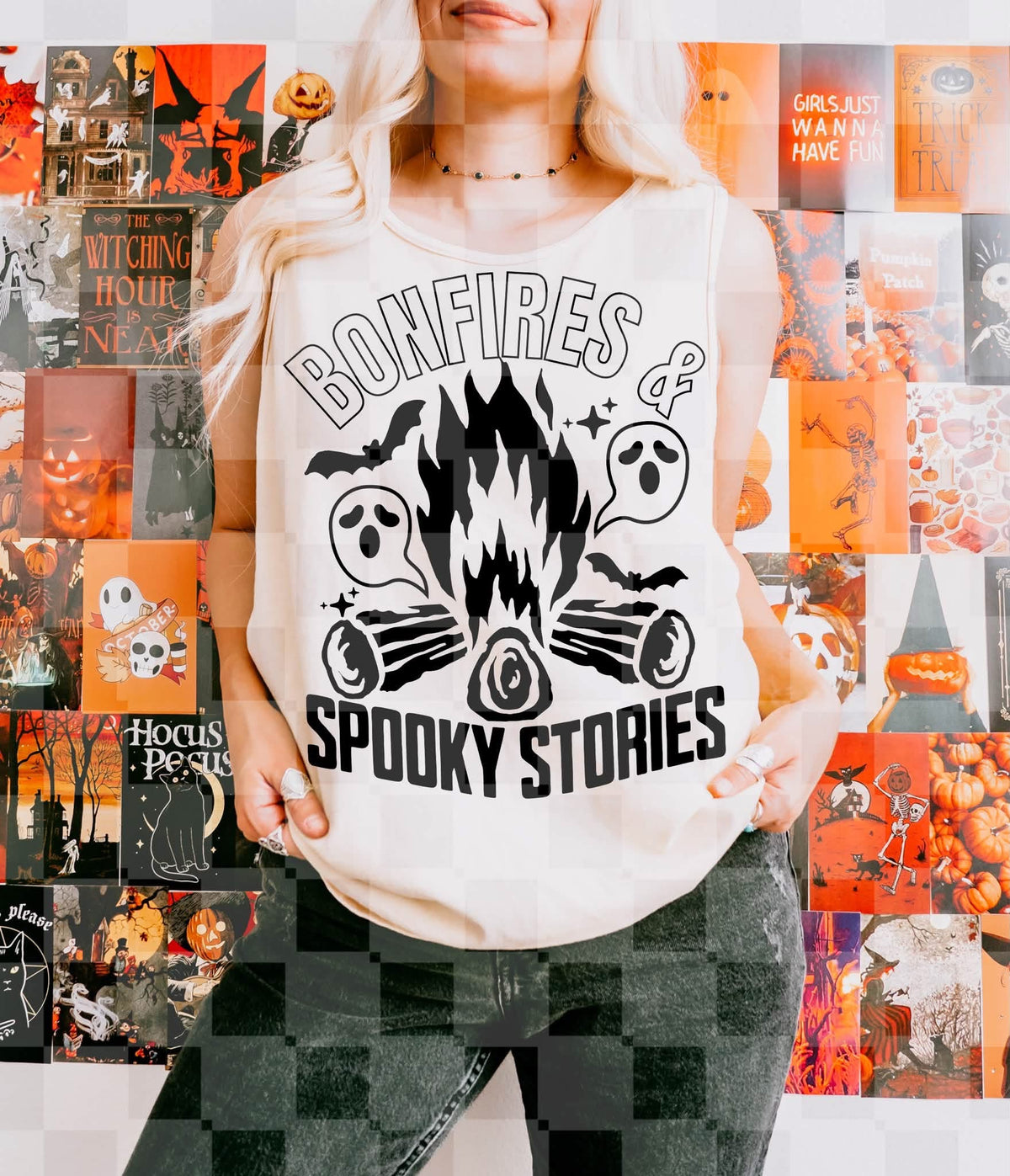 Bonfire & spooky stories BLACK (Lyttle) DTF Transfer