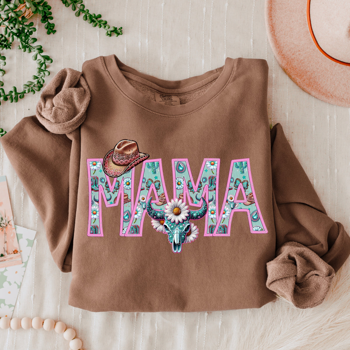 mama with cowboy hat  (VIRGO) DTF transfer