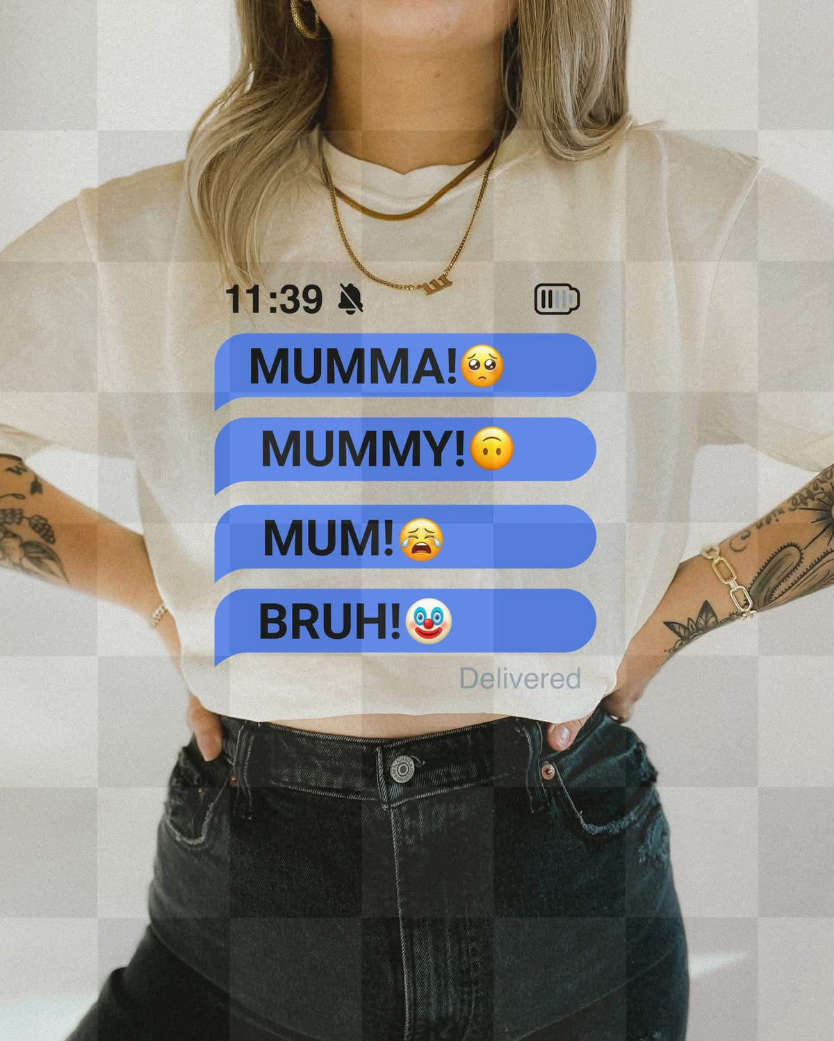Mumma mummy mum bruh text (Lyttle) DTF Transfer