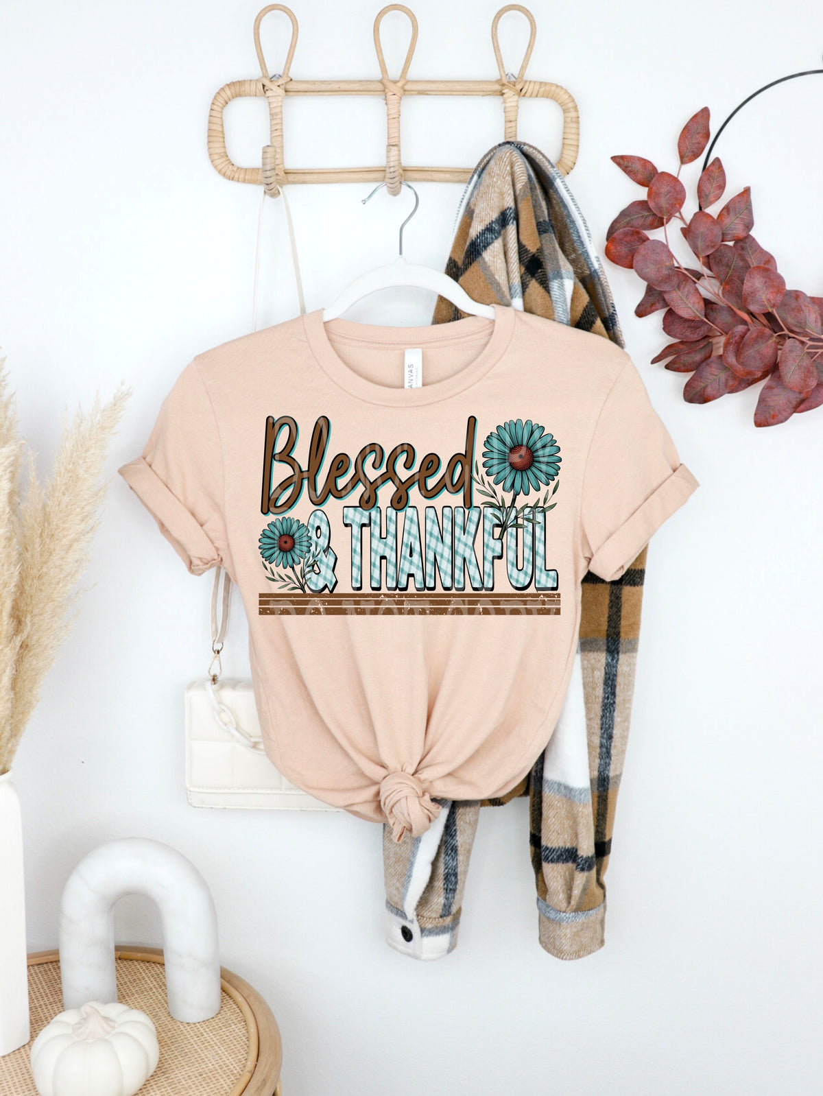 Blessed & thankful blue (DD) 109542 DTF transfer