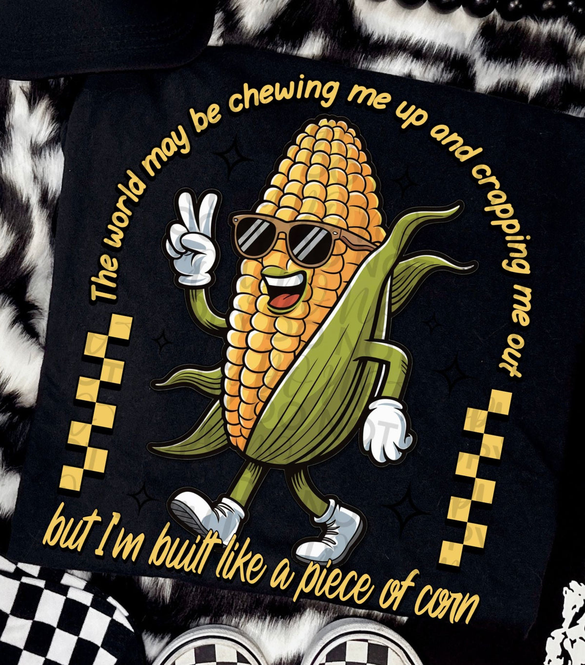 Built like a piece of corn (Starlight) DTF transfer