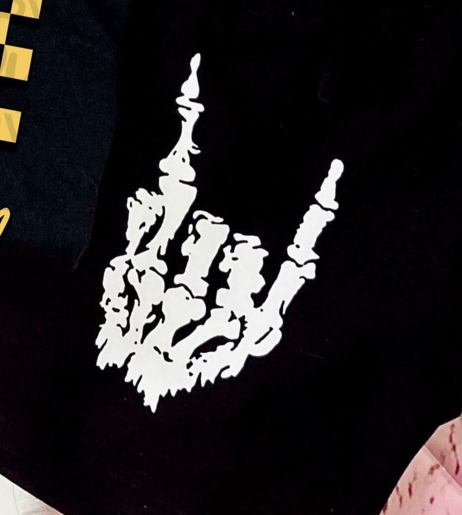 White Skeleton Hands (Starlight) DTF transfer