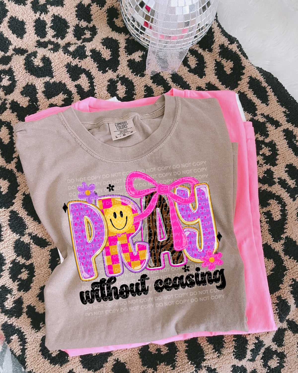 Pray without ceasing pink bow (SCG) DTF Transfer