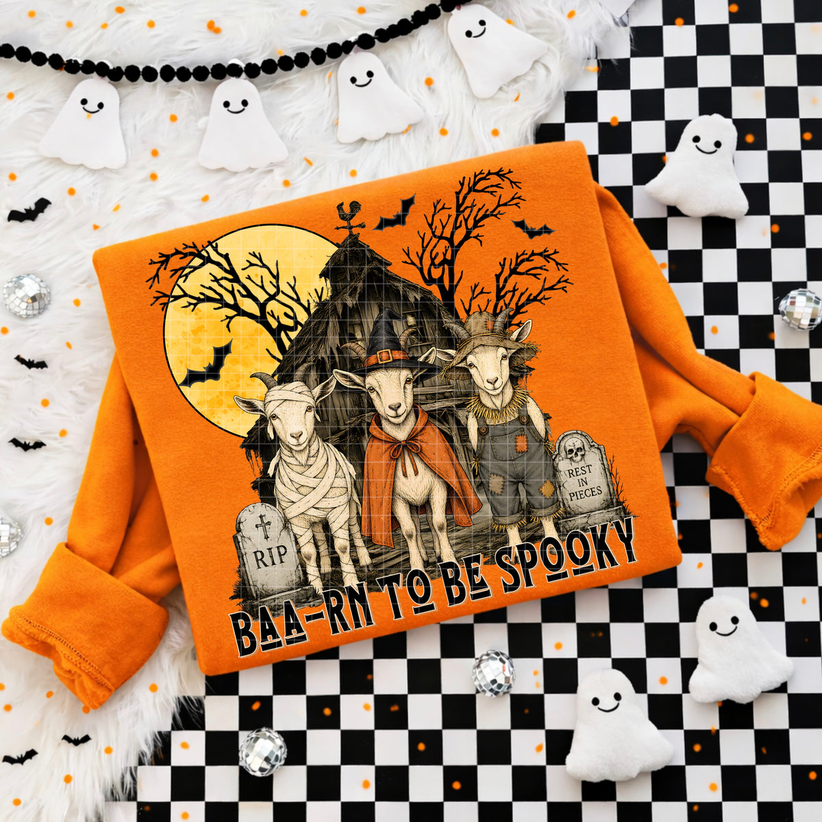 Baa-rn to be spooky (DD) DTF transfer