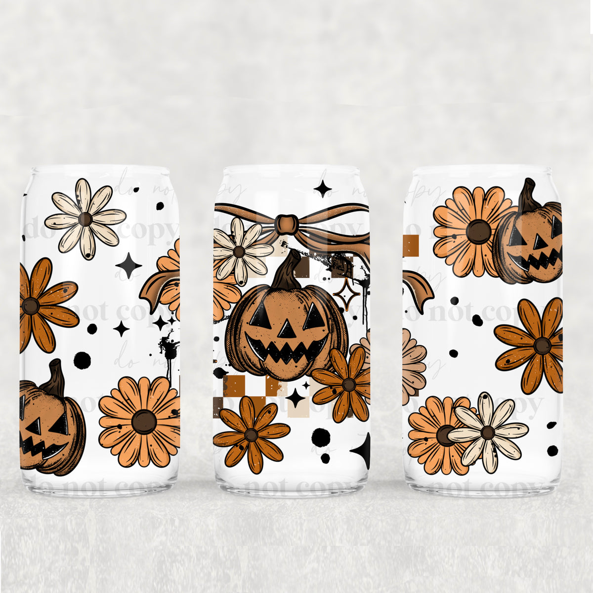 4886 pumpkins and orange flowers (CSC) UV DTF WRAP