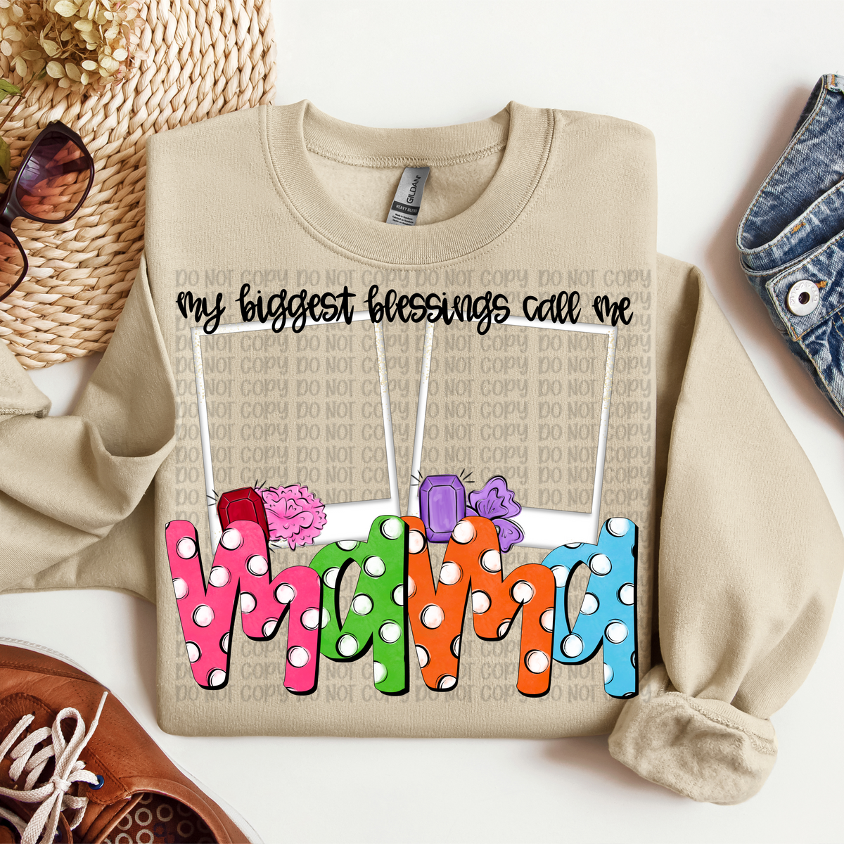 My biggest blessings call me mama 2 pictures (VP) 102930 DTF transfer