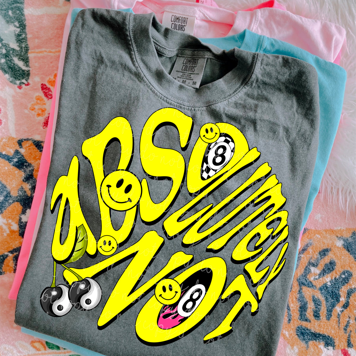 Absolutely Not Yellow Font (MoonMade) DTF transfer