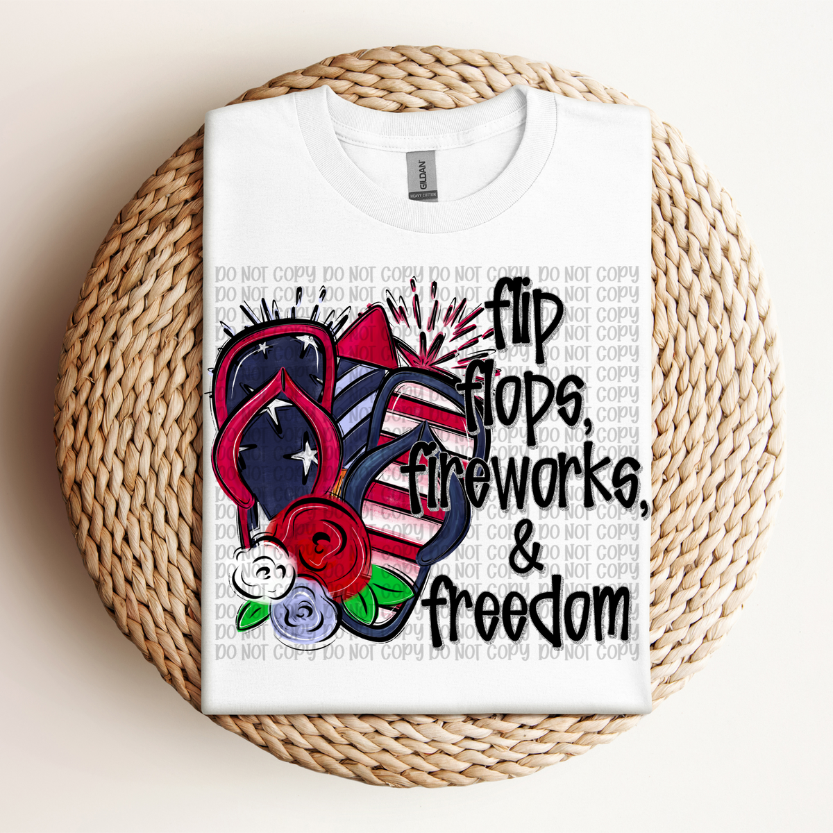 Flip flops fireworks & freedom (VP) 102702 DTF transfer
