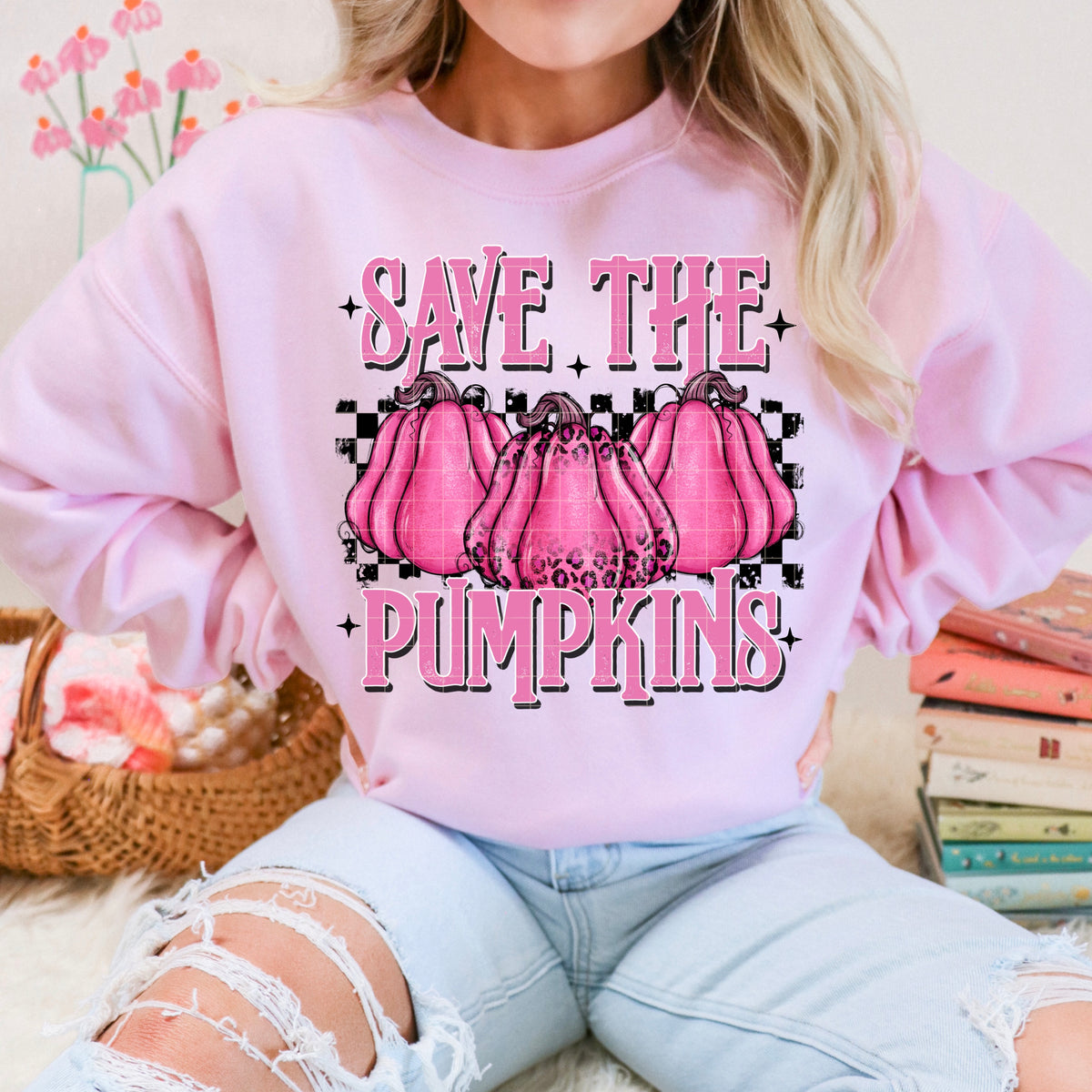 Save the pumpkins pink (DD) DTF Transfer