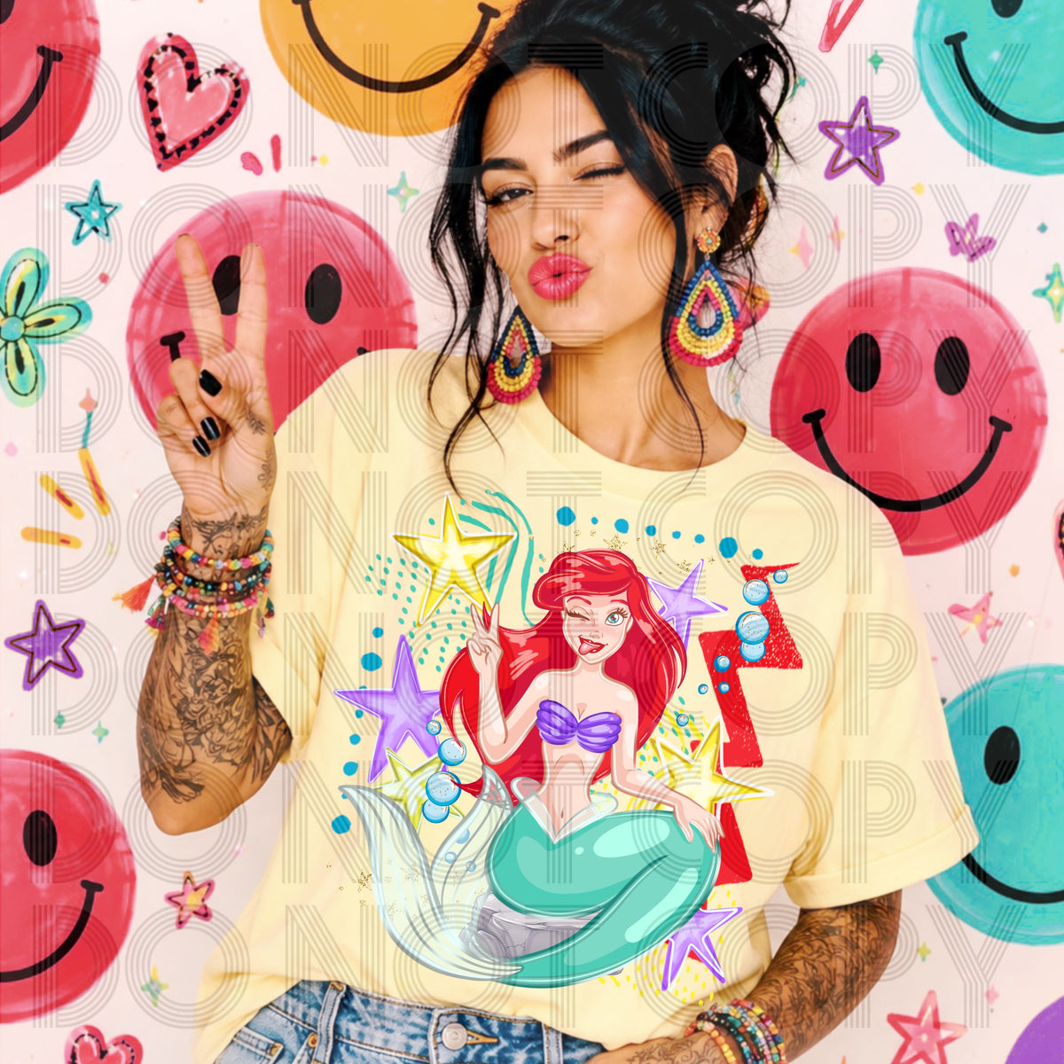Checky mermaid (Renewed) DTF Transfer
