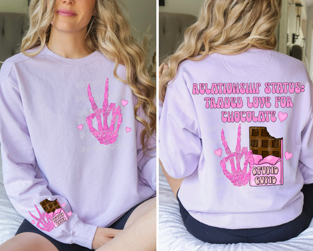 Pink skellie hand chocolate CHOOSE SIZE (VIRGO) 34593 DTF transfer