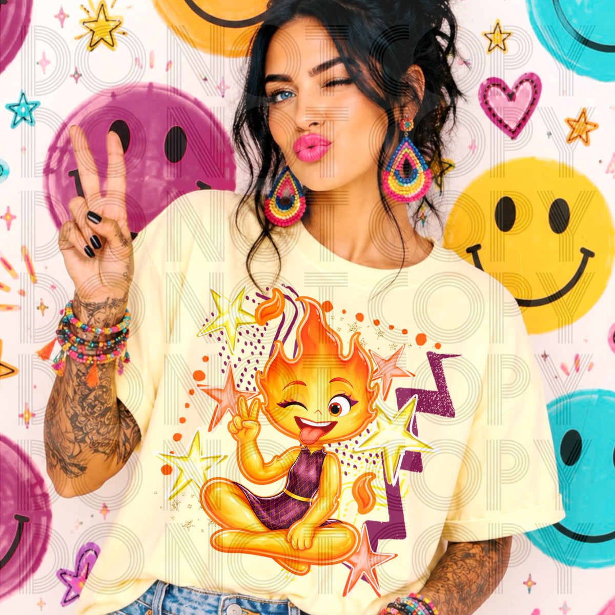 Checky fire girl (Renewed) DTF Transfer